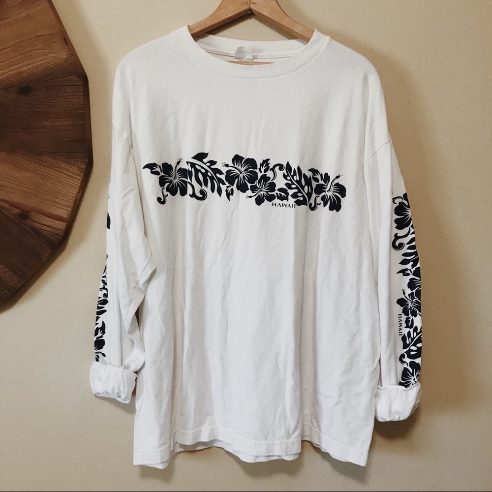 Hawaii | Suna Cotton Crew Neck Long Sleeve Tee